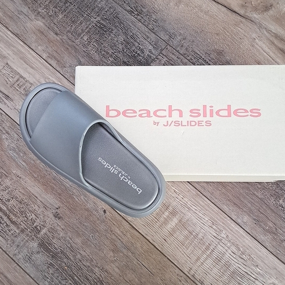 J/Slides Unisex Squish Grey EVA Lightweight Slides Women Size 7 - Picture 7 of 8